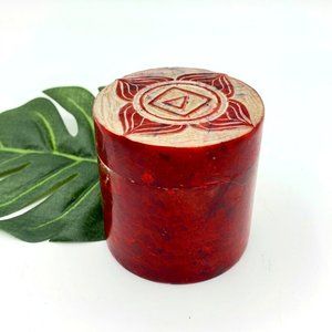Hand Carved Soapstone Trinket Chakra Box